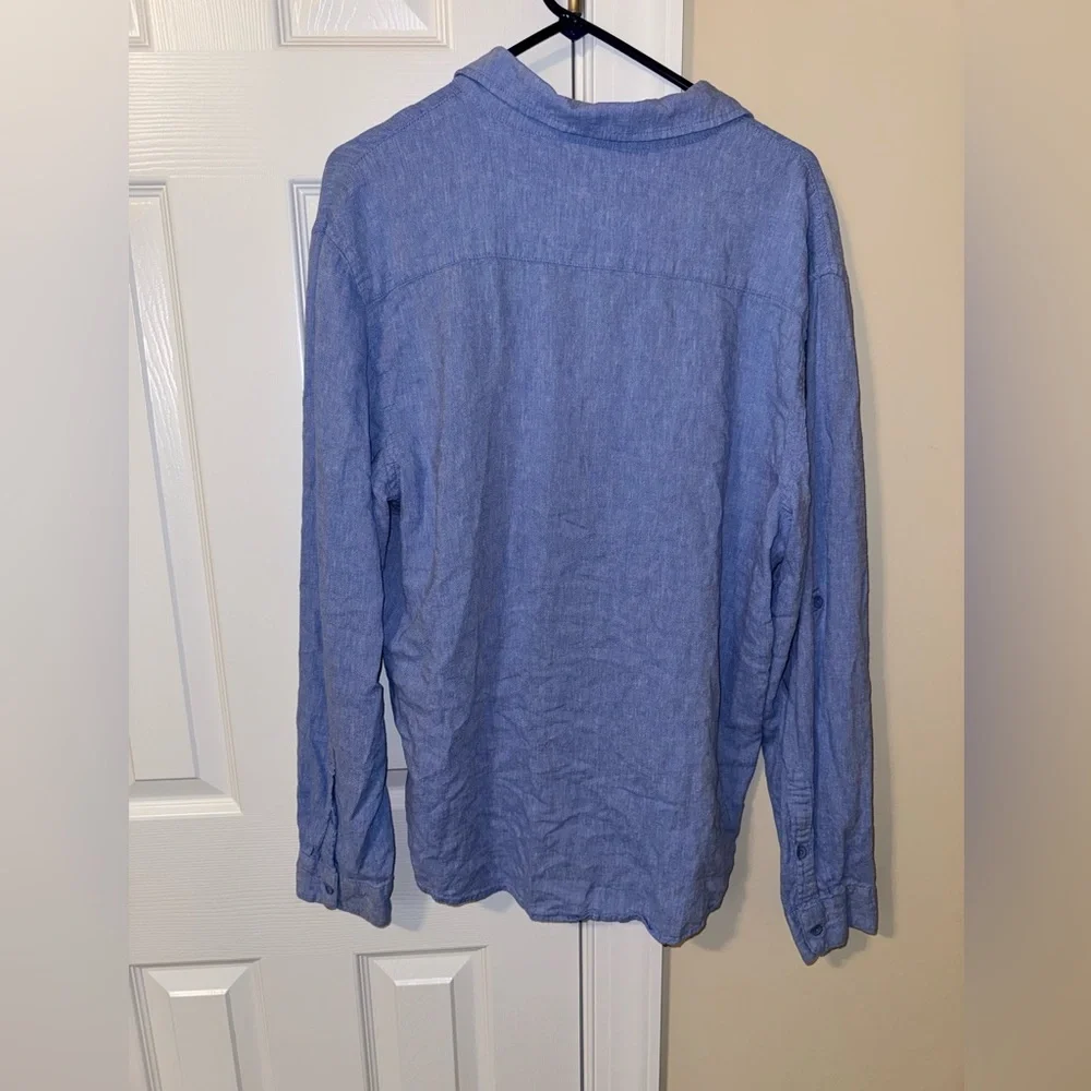 Magaschoni Light Blue Casual Button Down Shirt - Picture 4 of 4